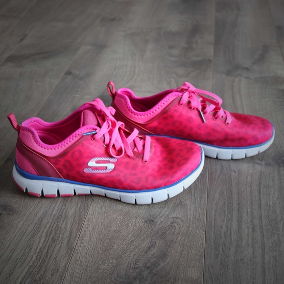 skechers memory foam leopard print